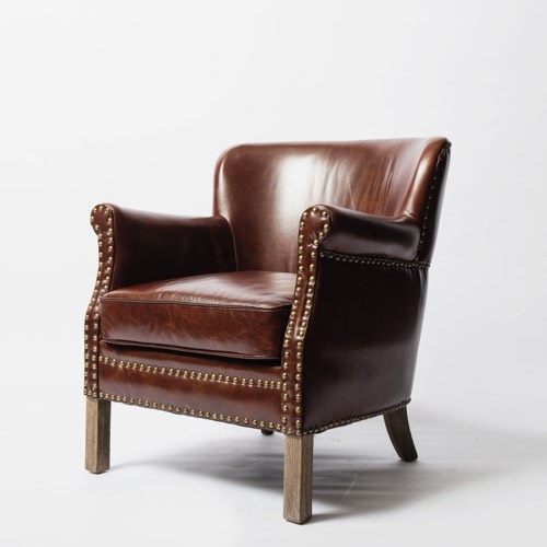 Tan leather armchair